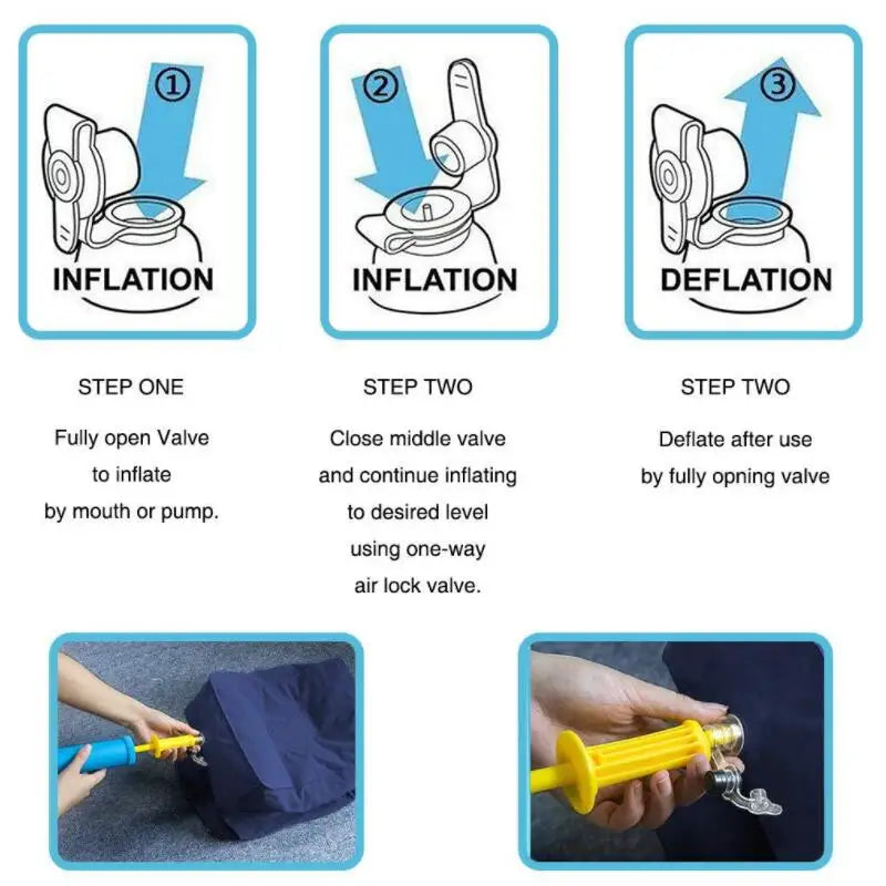 Inflatable Foot / Leg Rest. 2 Compartments, Also Extends plane Seat into Small Child's Bed