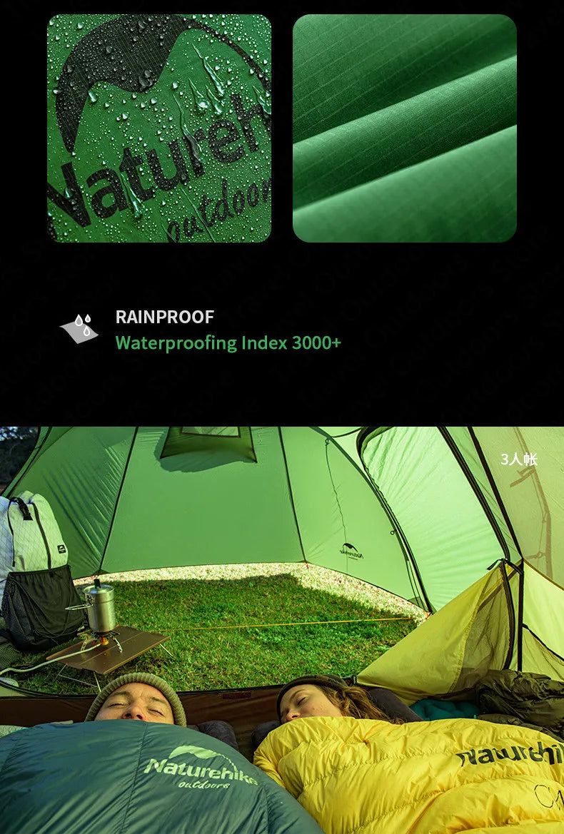 Naturehike Extended Camping Tunnel Tent Waterproof