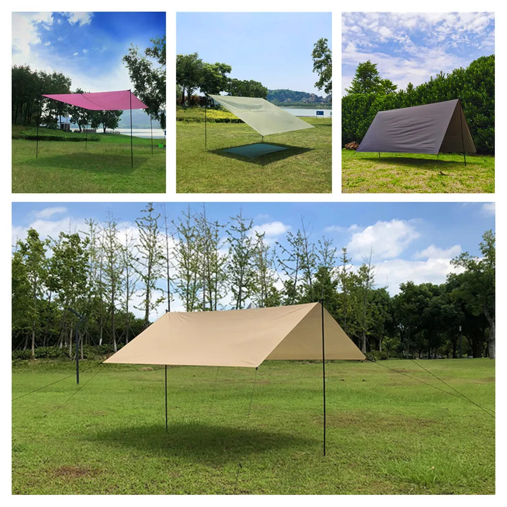 Set of 2 Adjustable Tarp Poles for Shelter . Comes With Pegs & Ropes
