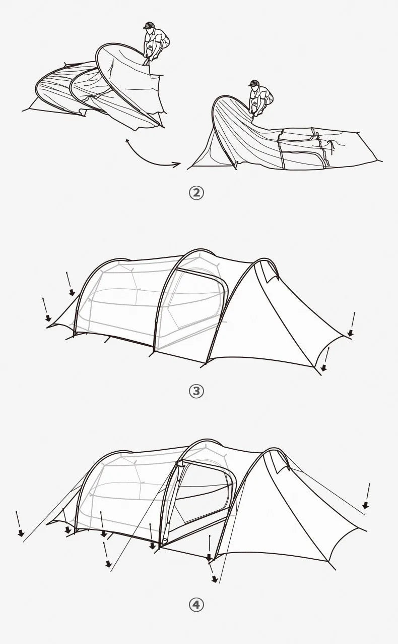 Naturehike Extended Camping Tunnel Tent Waterproof