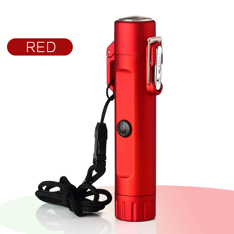 Plasma Lighter With Flashlight & Compass Waterproof and Windproof