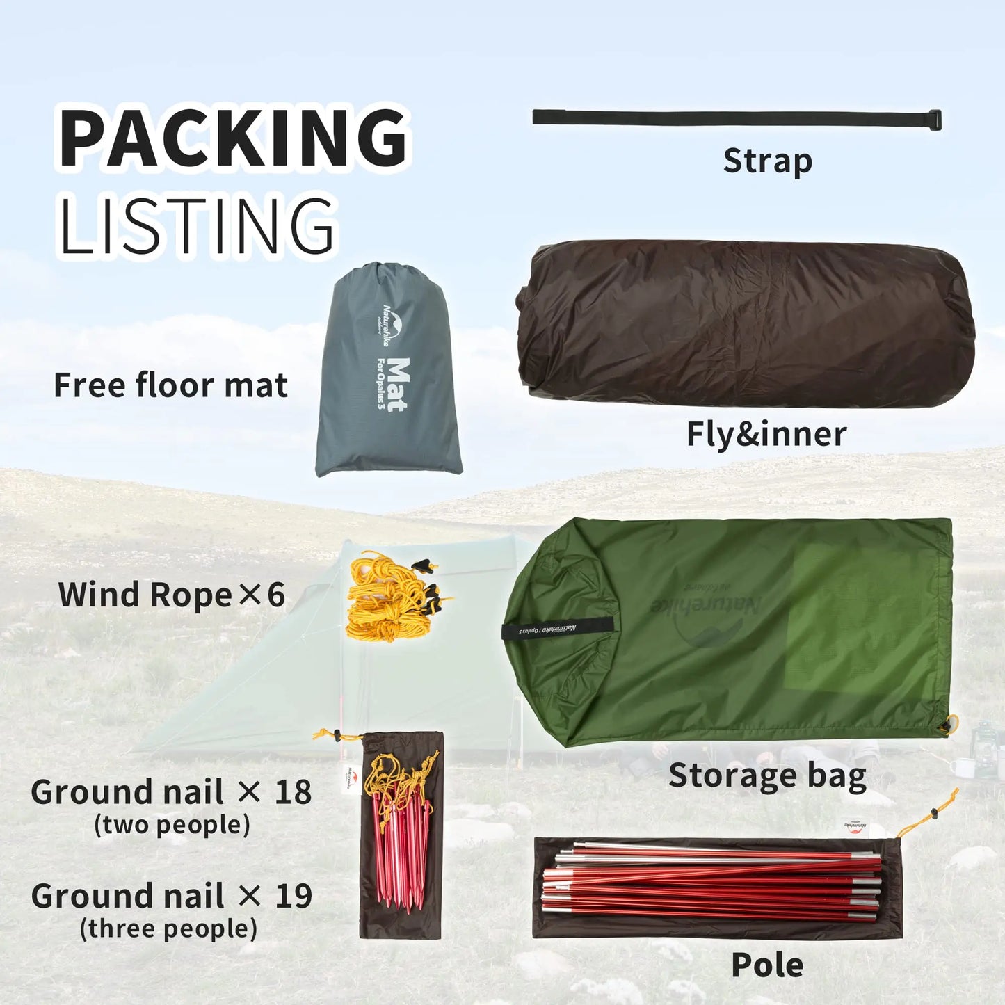 Naturehike Extended Camping Tunnel Tent Waterproof