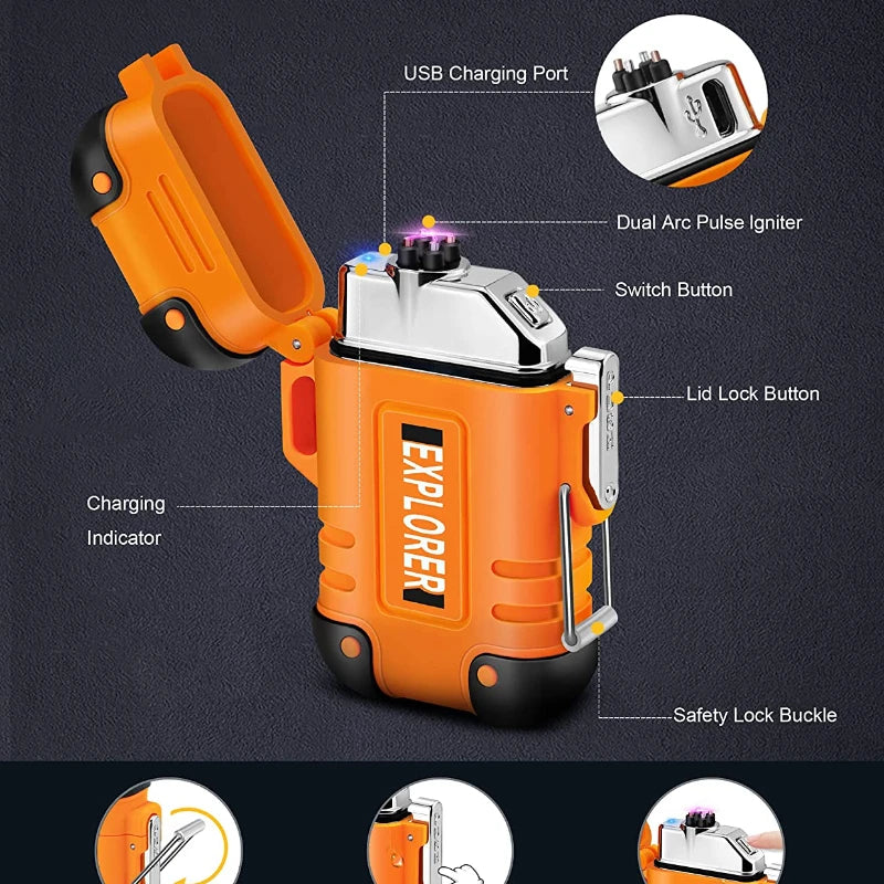 USB Rechargeable Windproof Plasma Lighter