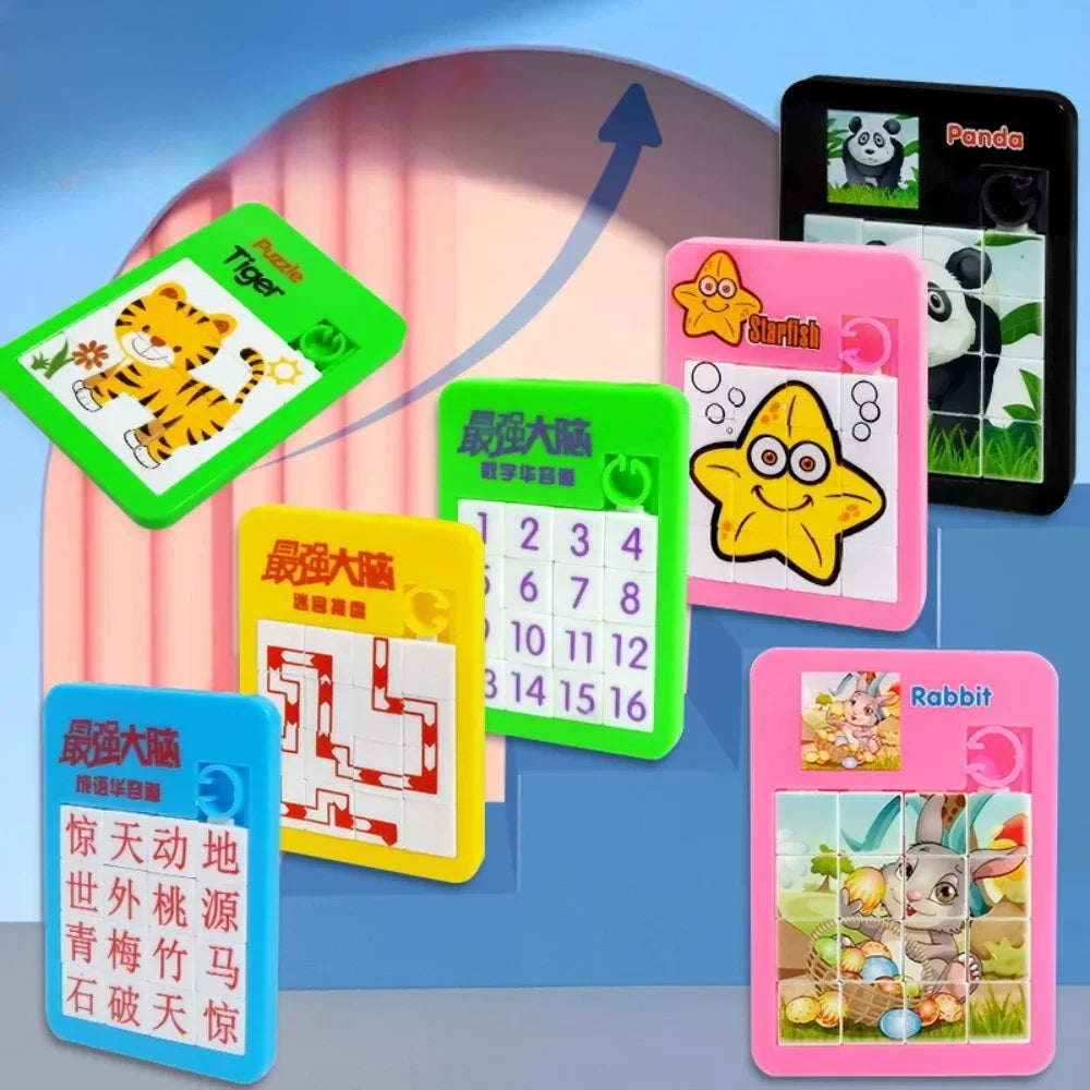 Sliding Tile Picture and Number Puzzles For Children on Long Trips