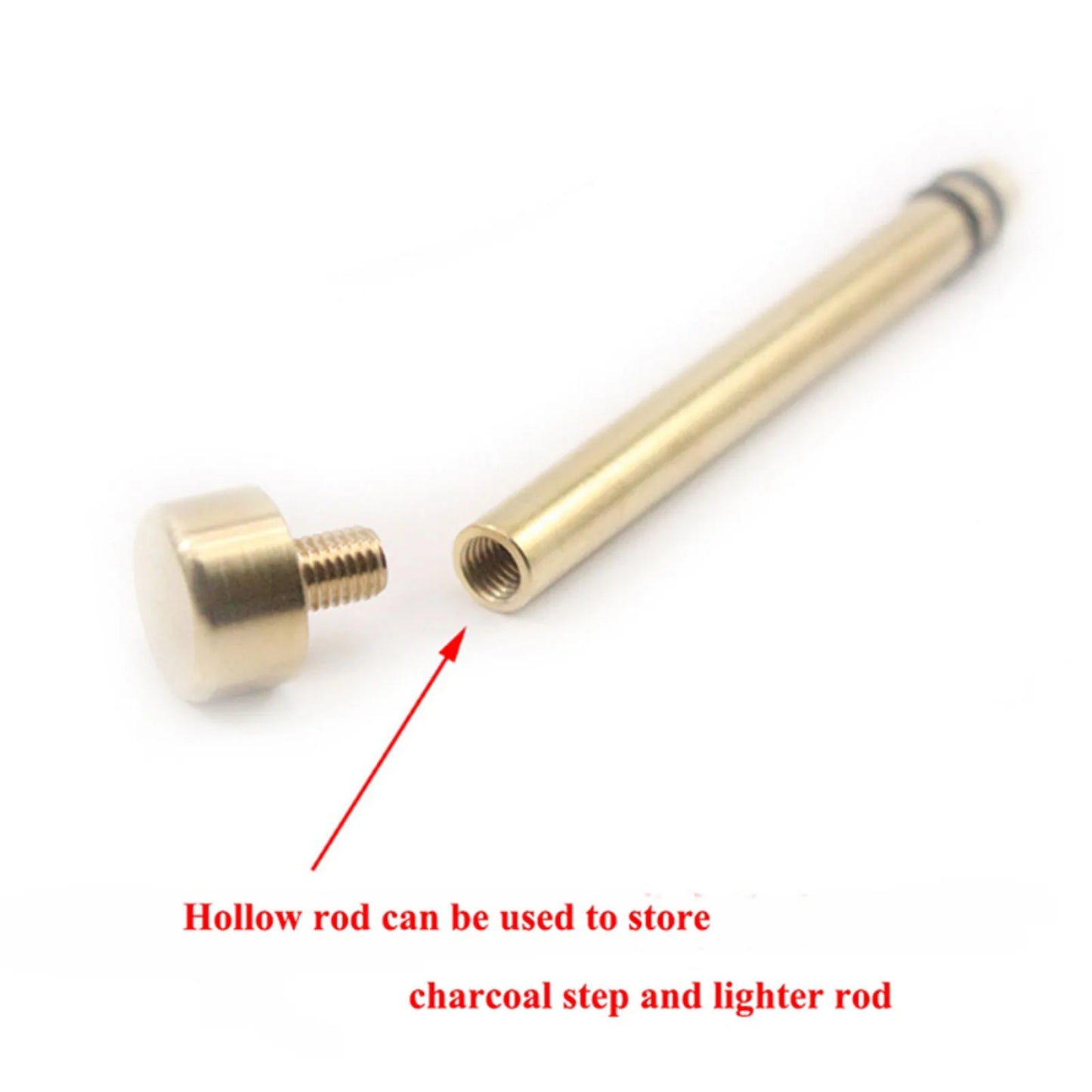 Portable Compression Fire Tube Metal Fire Starting Tool.