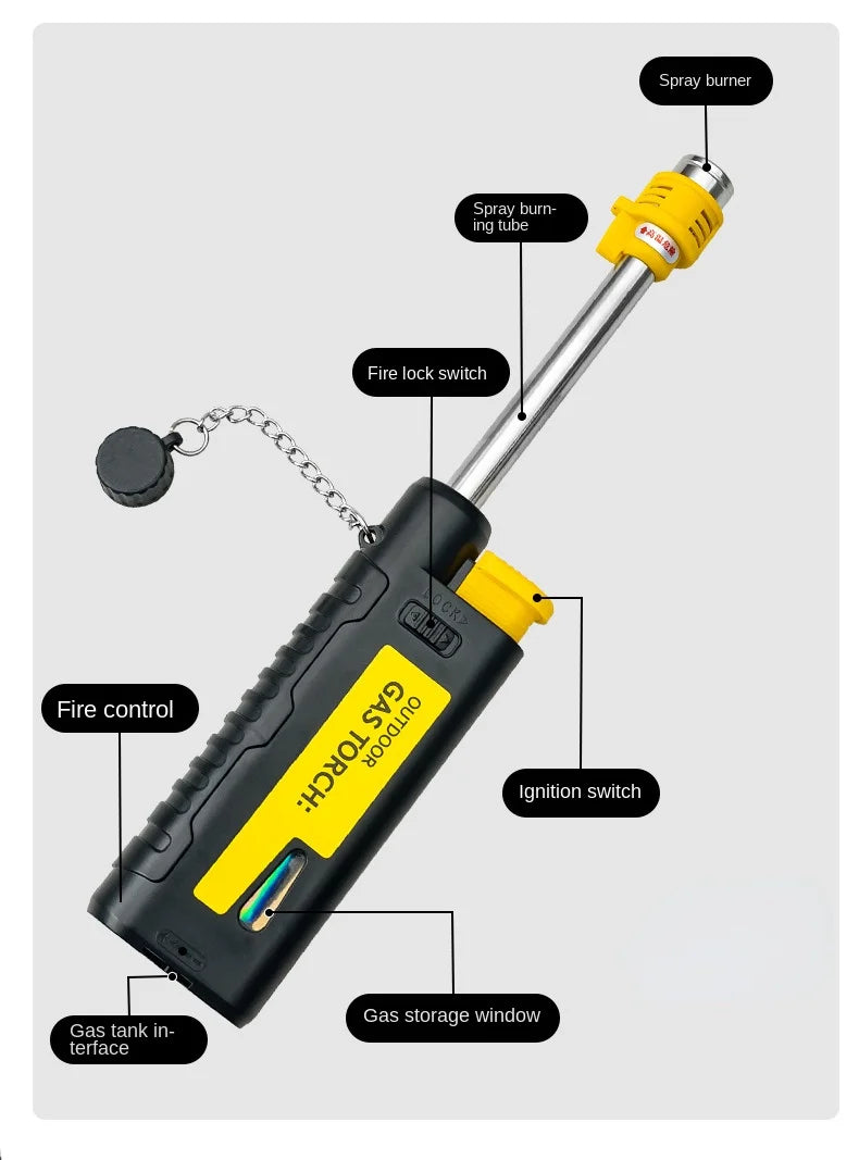 Windproof Camping lighter with telescoping tip for convenience