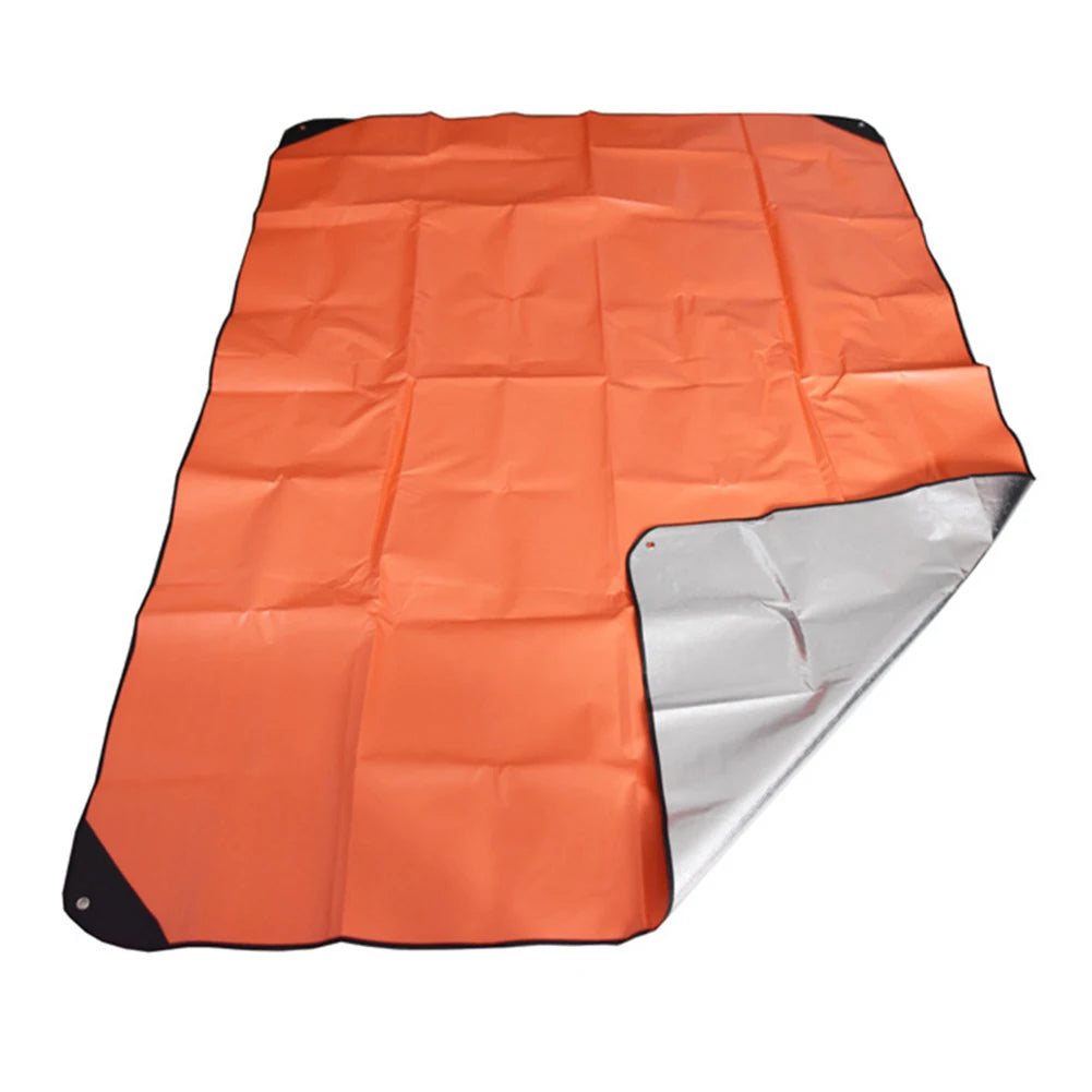 For Camping For Hiking Survival Blanket Outdoor Camping Reflective Tarp 4 Corner Tie Holes Heat Reflective Film