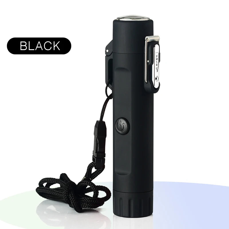 Plasma Lighter With Flashlight & Compass Waterproof and Windproof