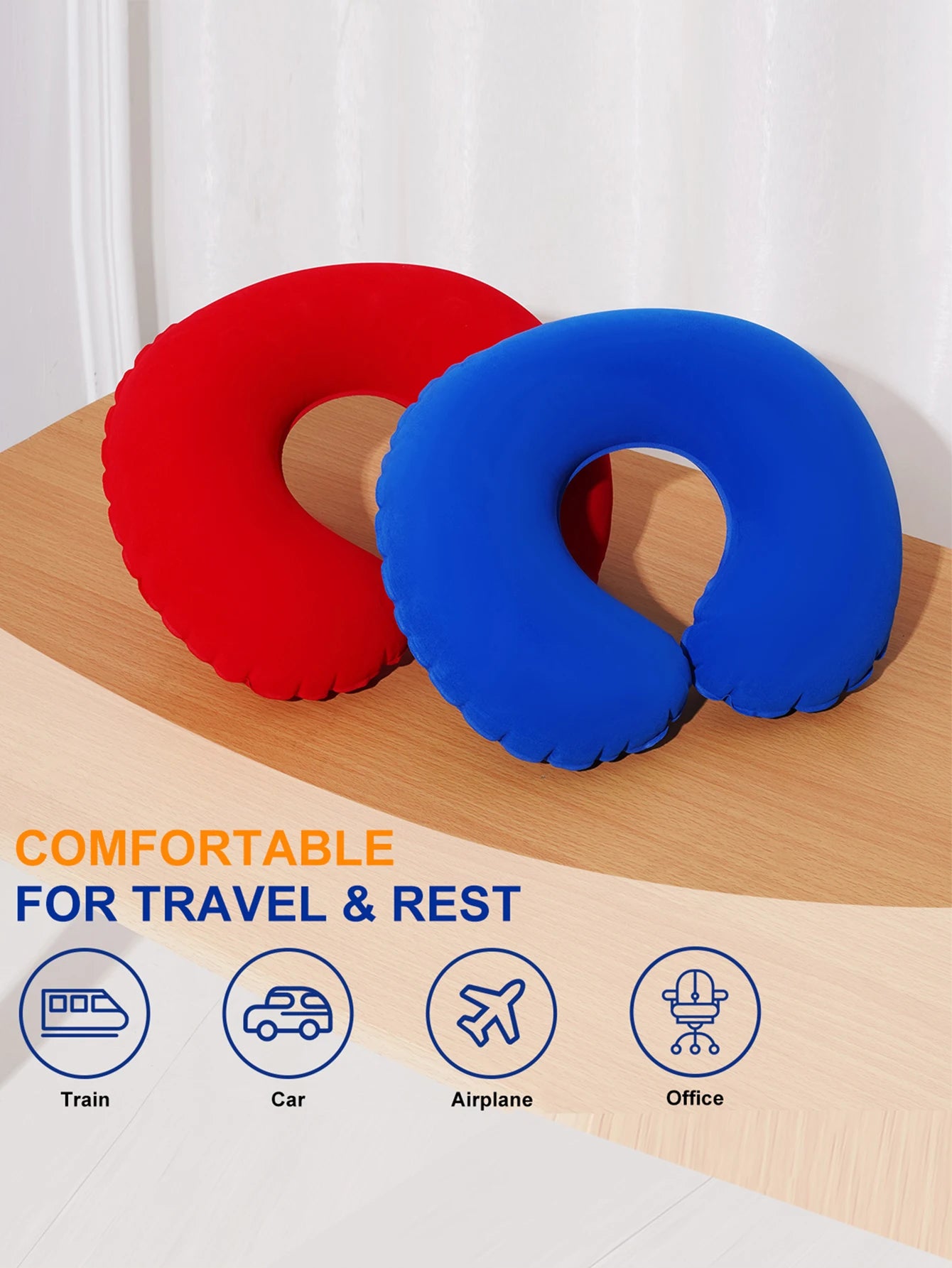 2Pcs/Pack inflatable U-shaped pillow, neck pillow for travel