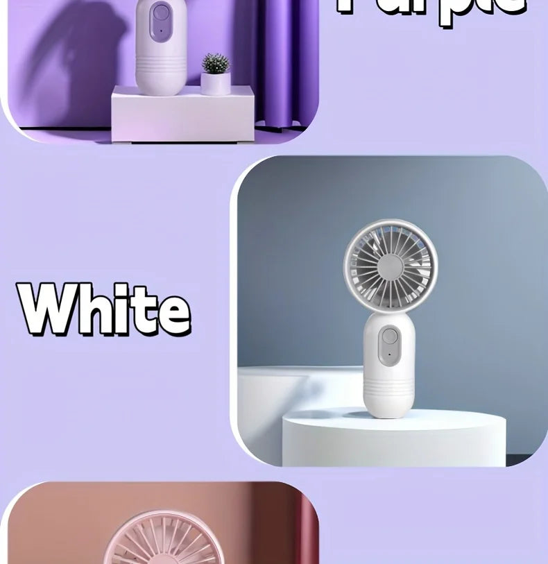 Mini portable handheld fan, USB charging, 3-speed