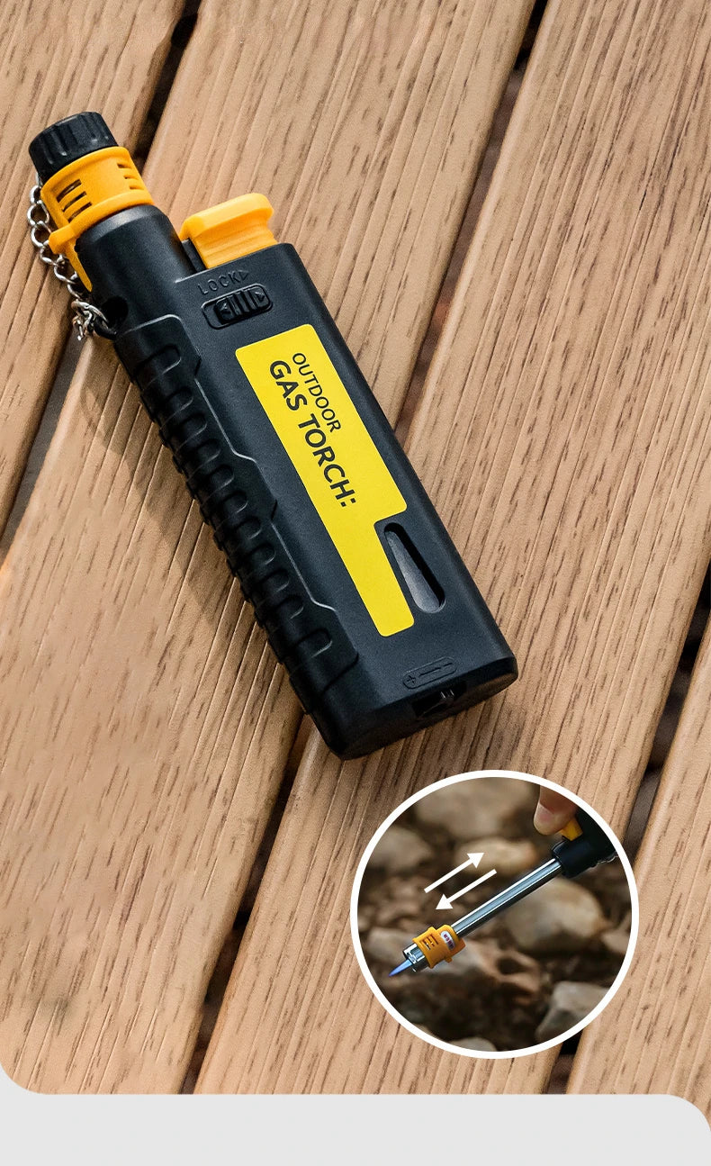Windproof Camping lighter with telescoping tip for convenience