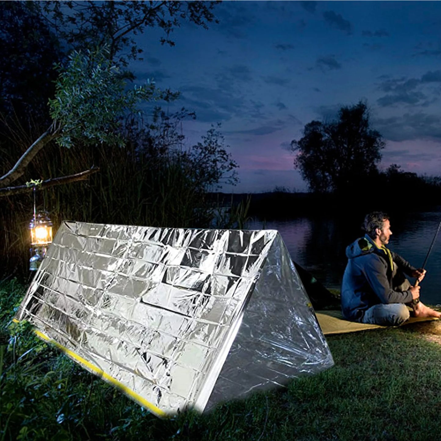 Portable First Aid Tent for 2 People - Waterproof, Windproof Emergency Shelter with Mylar Blanket - Ideal for Camping
