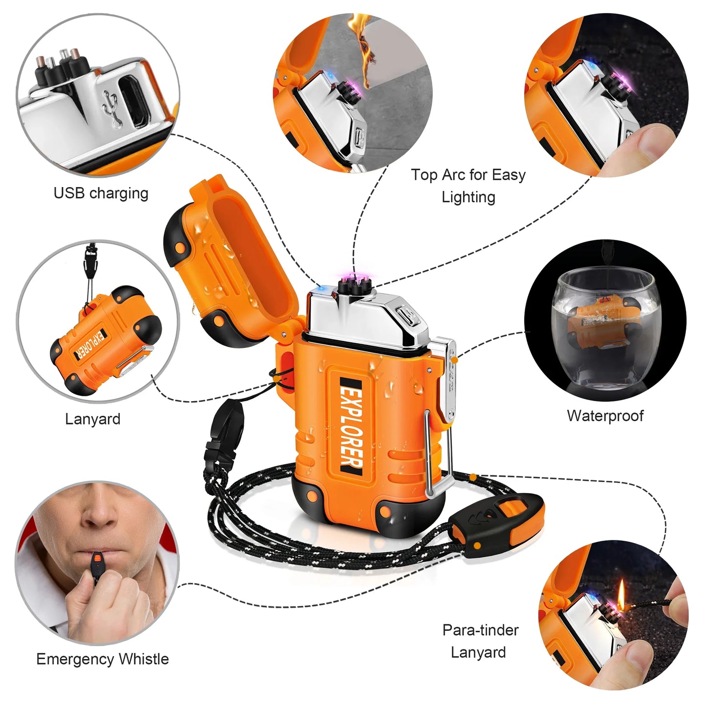 USB Rechargeable Windproof Plasma Lighter