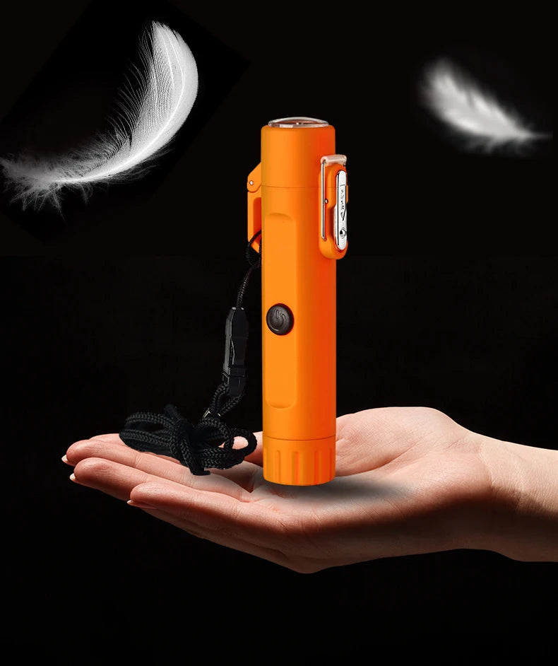 Plasma Lighter With Flashlight & Compass Waterproof and Windproof