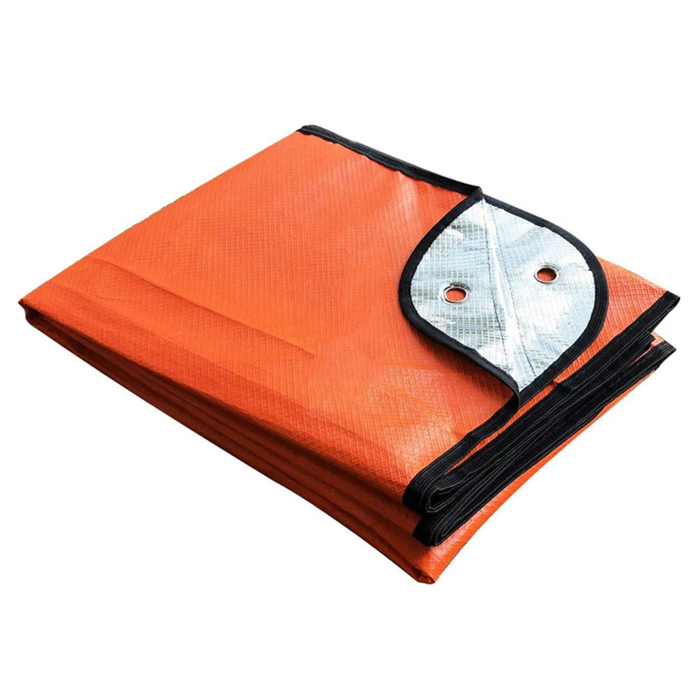 For Camping For Hiking Survival Blanket Outdoor Camping Reflective Tarp 4 Corner Tie Holes Heat Reflective Film