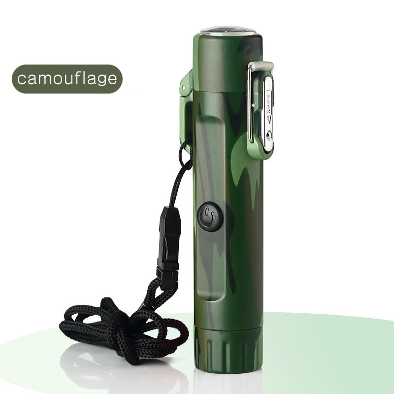 Plasma Lighter With Flashlight & Compass Waterproof and Windproof