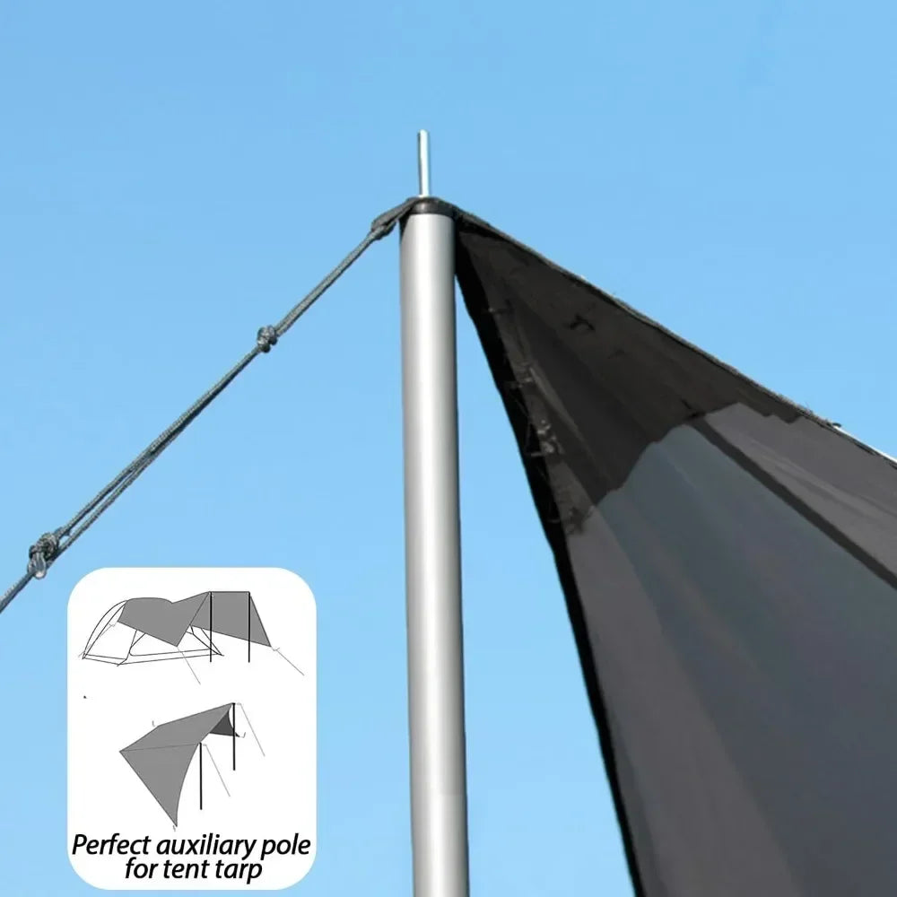 Set of 2 Adjustable Tarp Poles for Shelter . Comes With Pegs & Ropes
