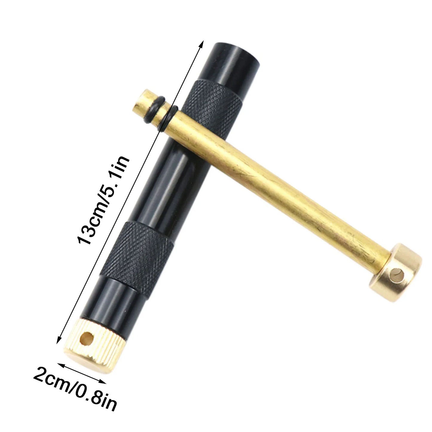 Portable Compression Fire Tube Metal Fire Starting Tool.