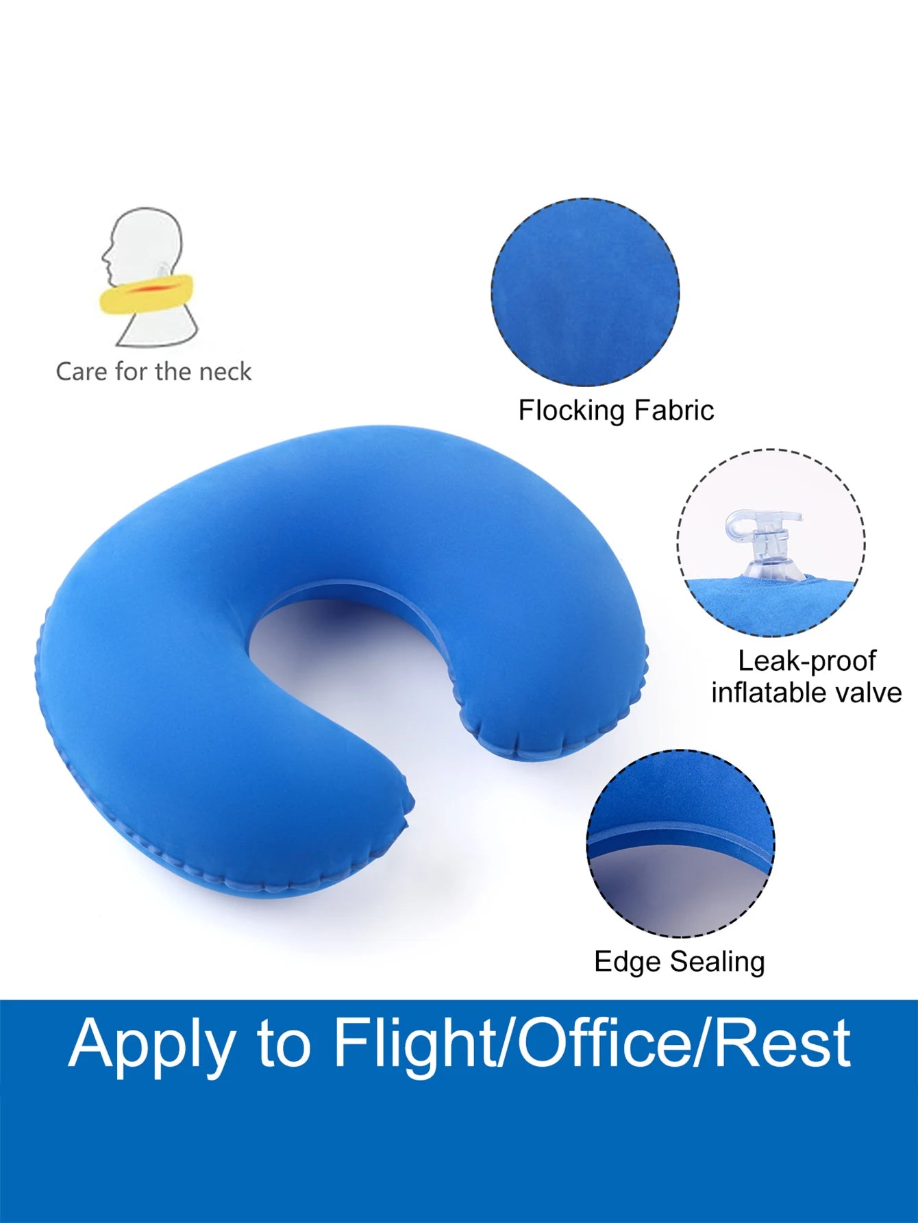 2Pcs/Pack inflatable U-shaped pillow, neck pillow for travel