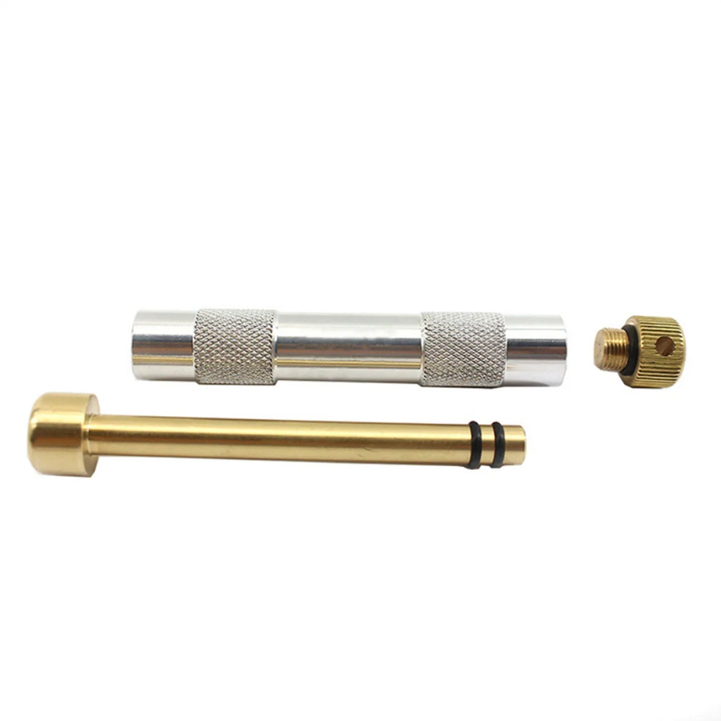 Portable Compression Fire Tube Metal Fire Starting Tool.