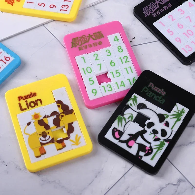 Sliding Tile Picture and Number Puzzles For Children on Long Trips
