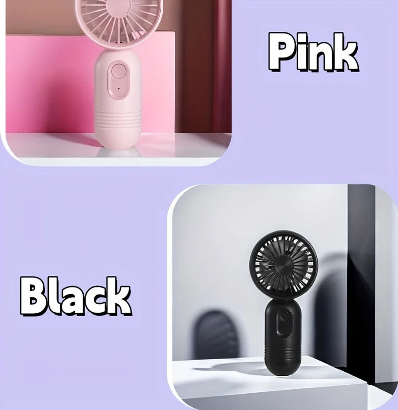 Mini portable handheld fan, USB charging, 3-speed
