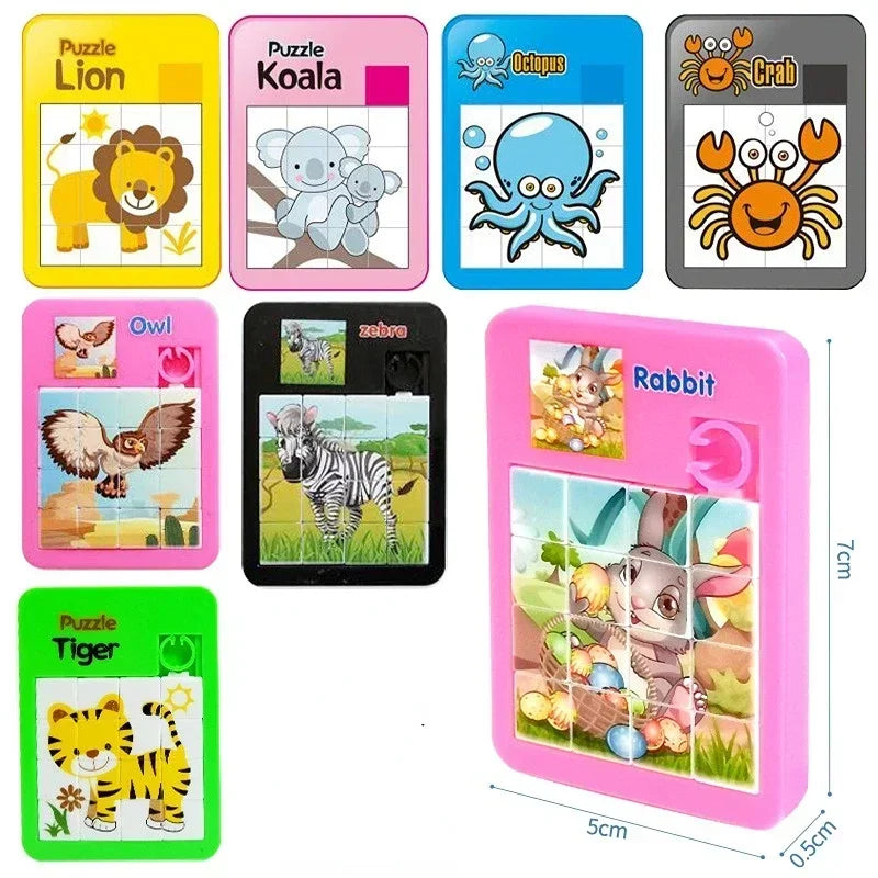 Sliding Tile Picture and Number Puzzles For Children on Long Trips
