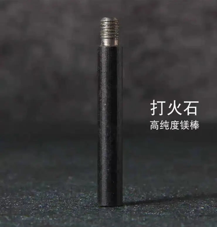 Portable Magnesium Fire Starter Stick with Wooden Handle for Camping. striker attached