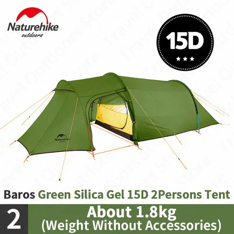 Naturehike Extended Camping Tunnel Tent Waterproof