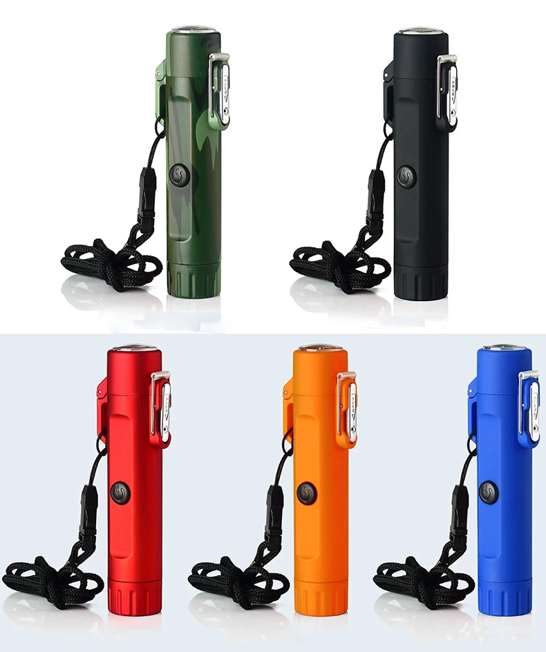 Plasma Lighter With Flashlight & Compass Waterproof and Windproof