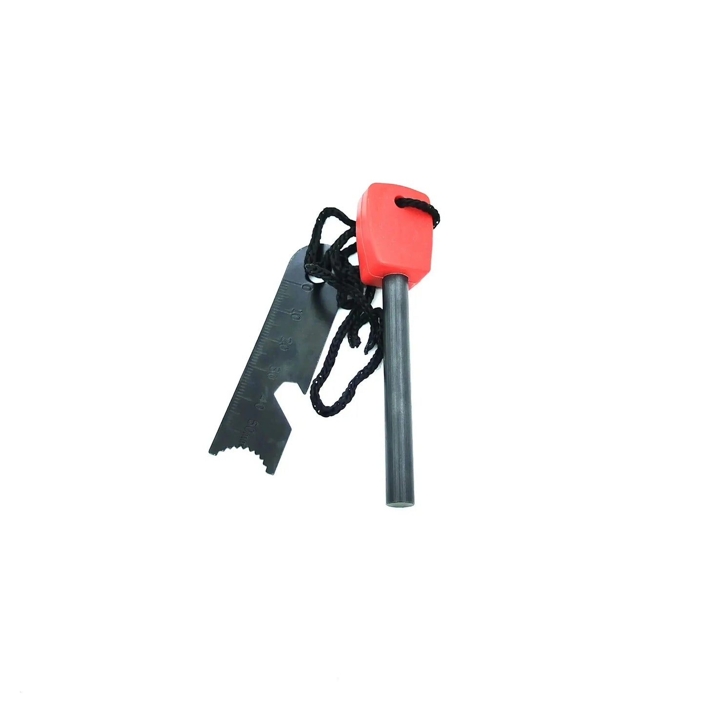 Portable Magnesium Fire Starter Stick with Wooden Handle for Camping. striker attached