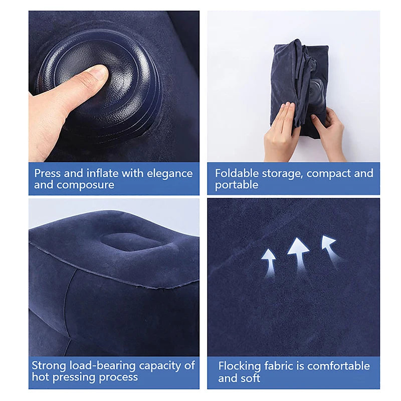 Inflatable Travel Foot Rest also serves as a seat extension making a small child's bed