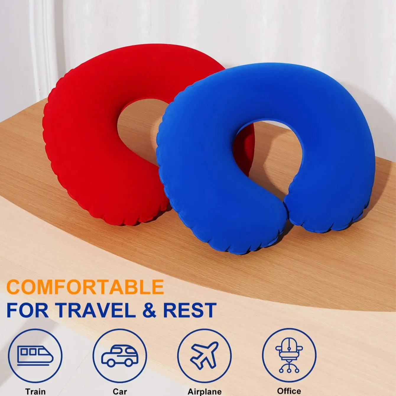 2Pcs/Pack inflatable U-shaped pillow, neck pillow for travel