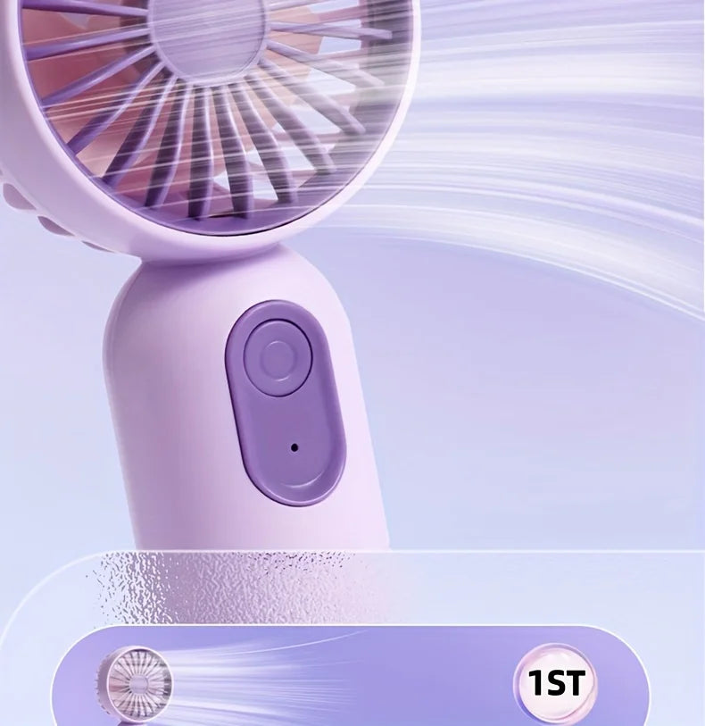 Mini portable handheld fan, USB charging, 3-speed