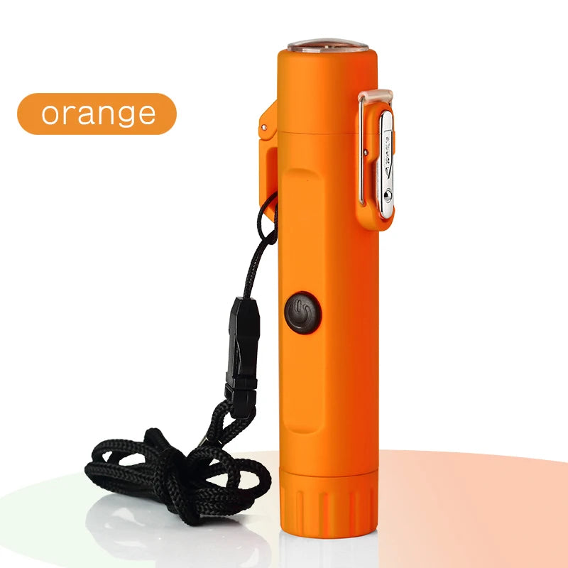 Plasma Lighter With Flashlight & Compass Waterproof and Windproof