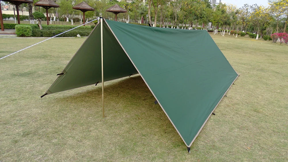 Camping Awning 19 Hang Points Tent Tarp Survival Sun Shelter Shade Canopy Outdoor Backpacking Tent Waterproof SunShade Trip