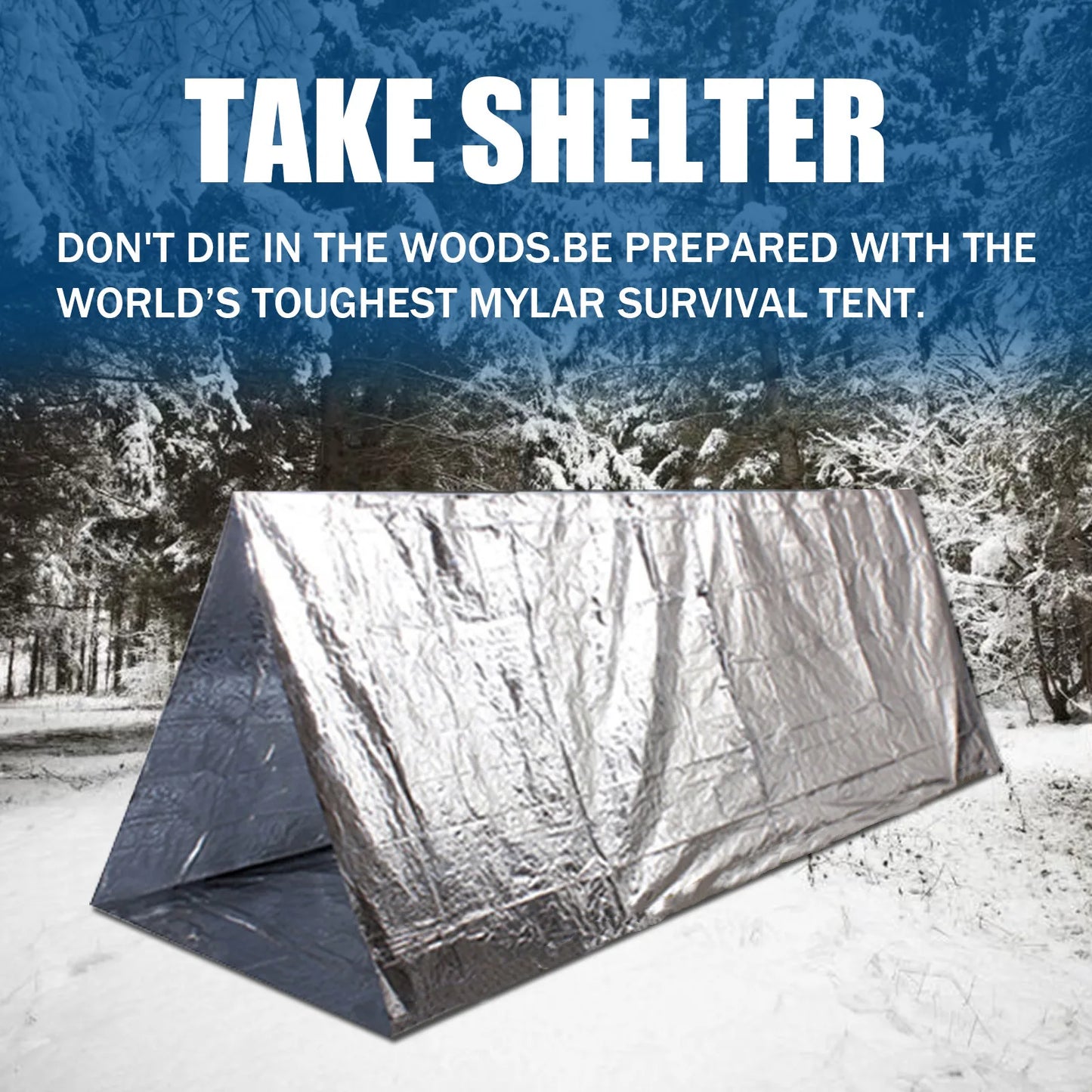 Portable First Aid Tent for 2 People - Waterproof, Windproof Emergency Shelter with Mylar Blanket - Ideal for Camping