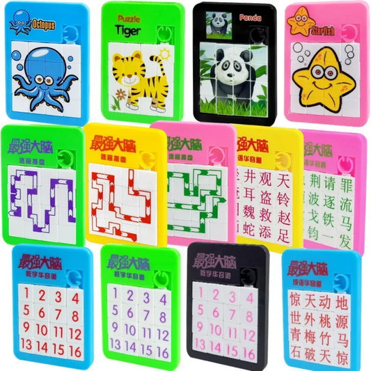 Sliding Tile Picture and Number Puzzles For Children on Long Trips