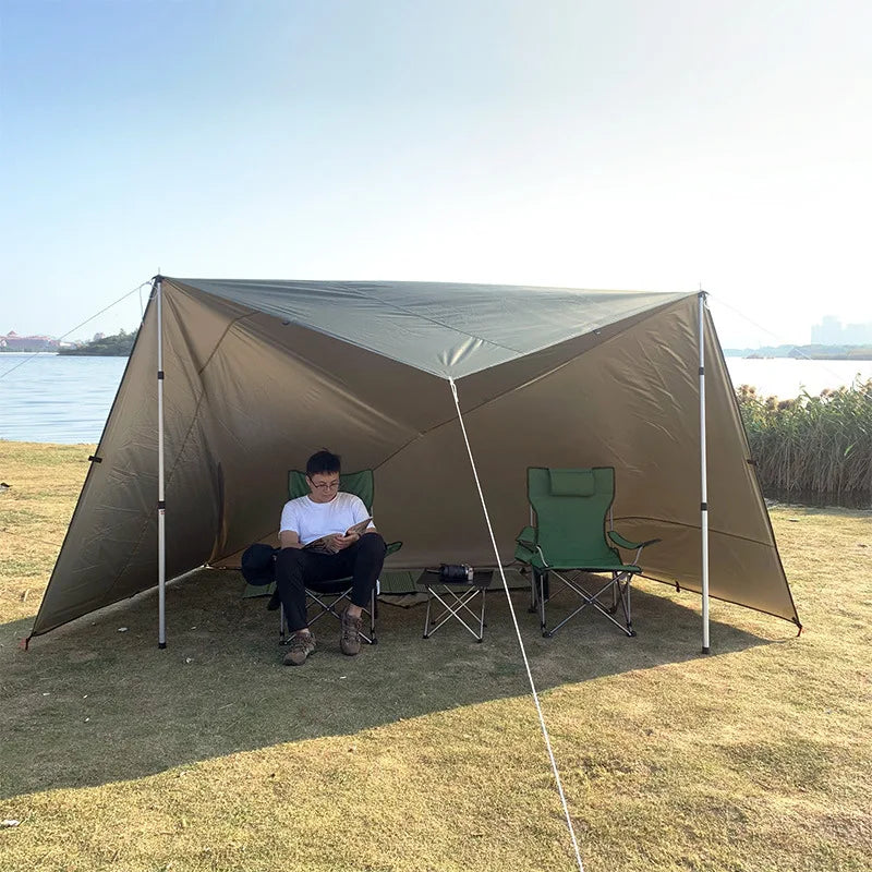 Waterproof Tent Tarp 19 Hang Points Survival Tent Outdoor Camping  Tactical Sun Shelter 4x4 3x4 3x3 Lightweight Sunshade Awning