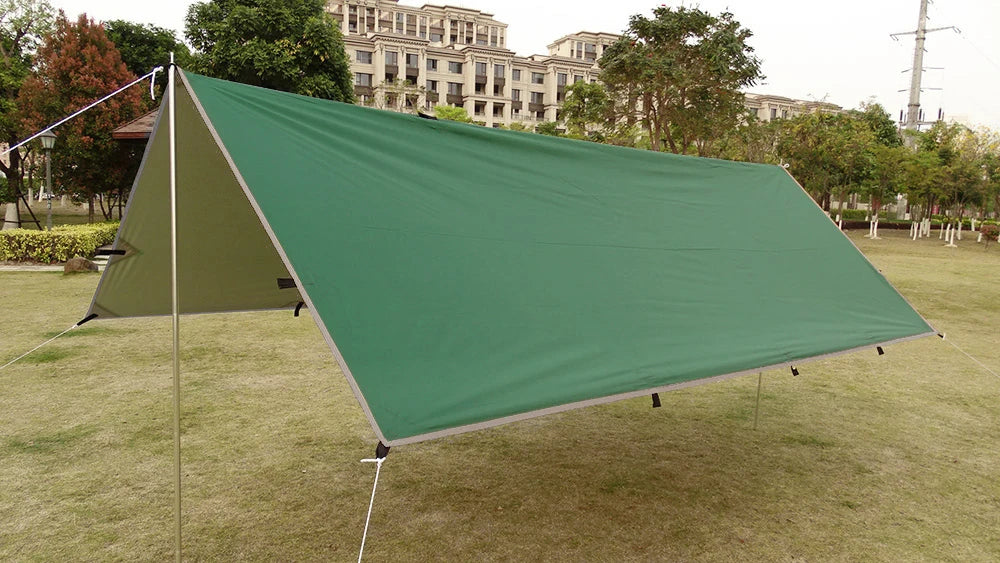 Camping Awning 19 Hang Points Tent Tarp Survival Sun Shelter Shade Canopy Outdoor Backpacking Tent Waterproof SunShade Trip