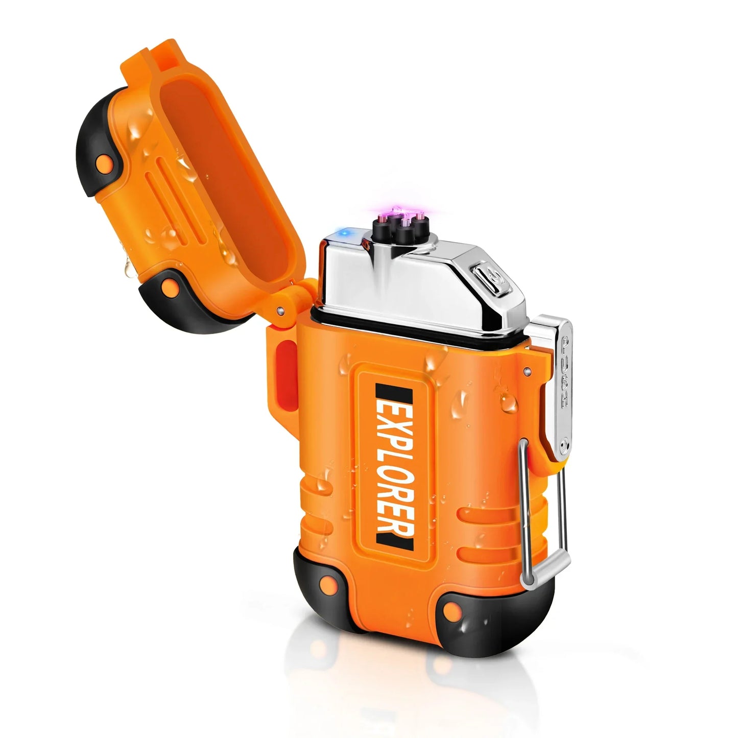 Waterproof Double Arc Lighter Rechargeable Windproof Plasma Lighter Outdoor Camping Flameless Smoking Accessories