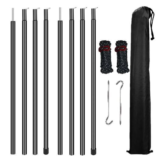 Set of 2 Adjustable Tarp Poles for Shelter . Comes With Pegs & Ropes
